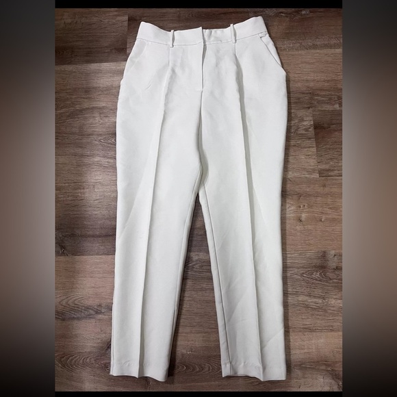 Ophelia Roe High-Rise Straight-Leg Ivory Pants Women's Size M New NWT - Picture 1 of 5